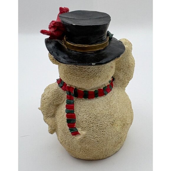 Vintge Snowman Figurine with Surprise Christmas Scene in Belly Mouse Tree - Picture 3 of 10